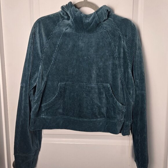 NWT Scuba Oersized Hoodie *Velvet Cord - XS/S Storm Teal - Picture 3 of 8